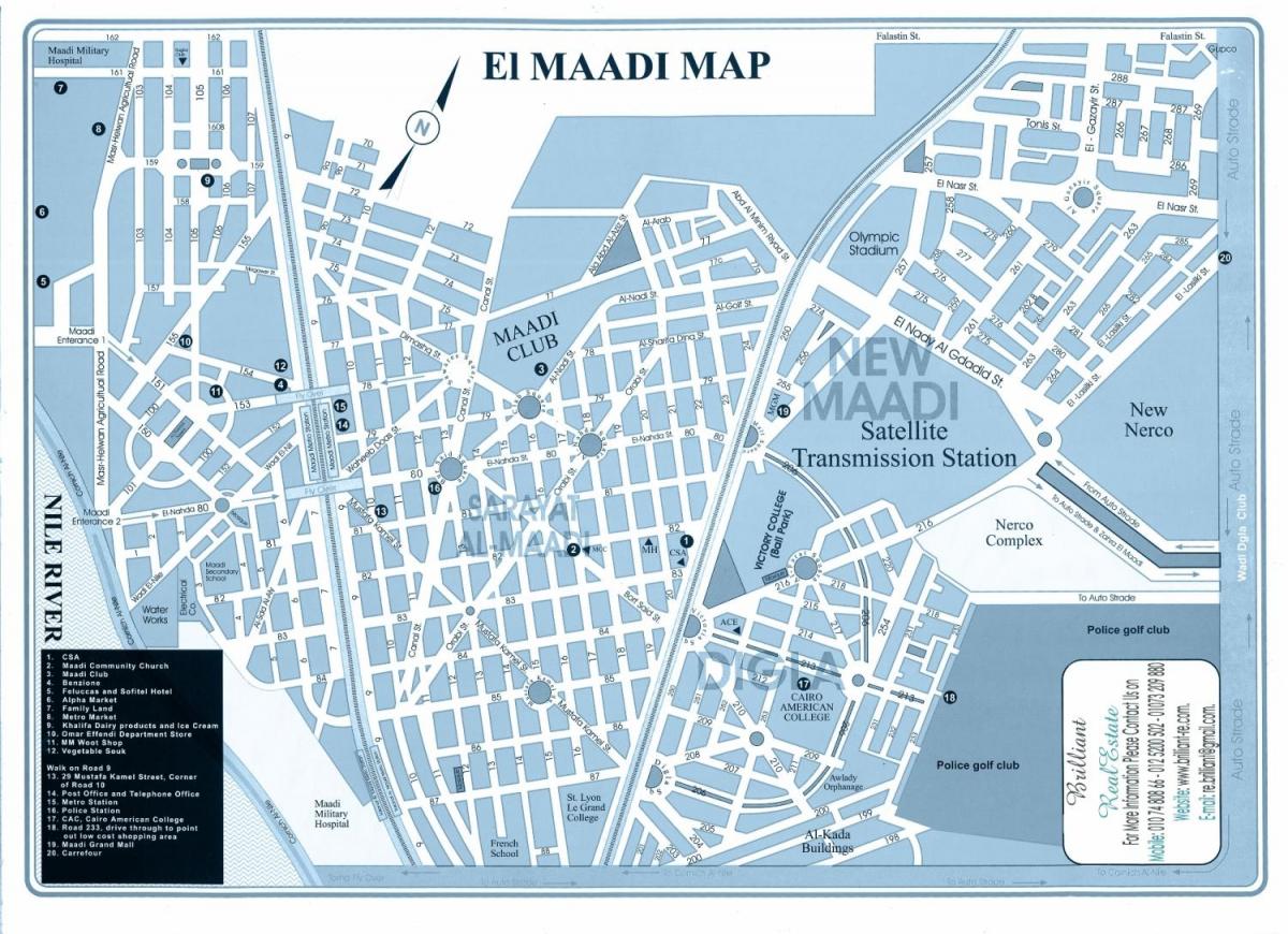 Քարտեզ Маади Կահիրե